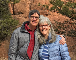 photo of Pete and Nancy hiking at Garden of the Gods in Colorado Springs